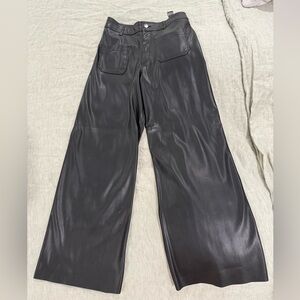 Leather crop pants